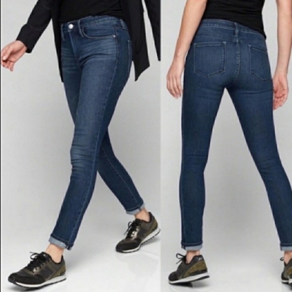 Athleta Sculptex dark wash high rise skinny jeans